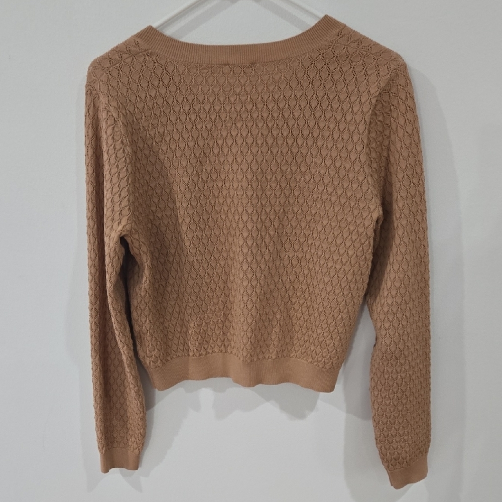 Express Sz Medium Women's Camel Cardigan Sweater - Picture 4 of 8